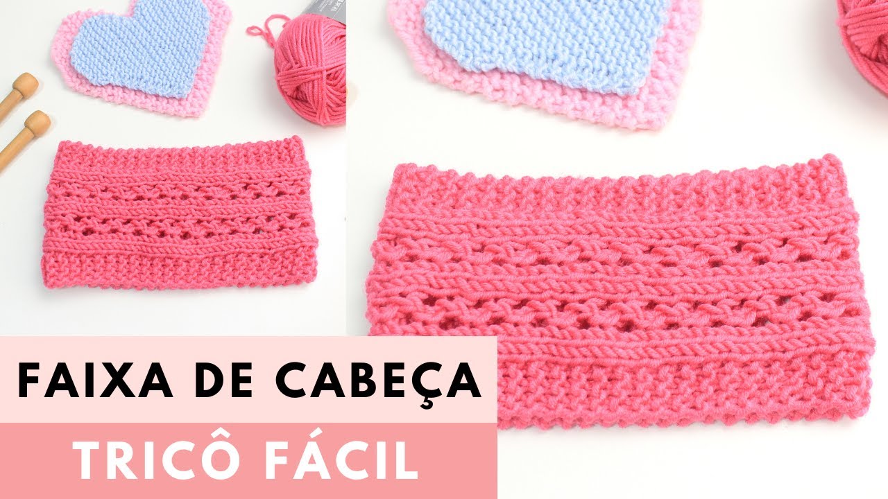 RECEITA DE FAIXA DE CABEÇA DE TRICÔ - Passo a Passo de Tricô Fácil Para Iniciantes #284