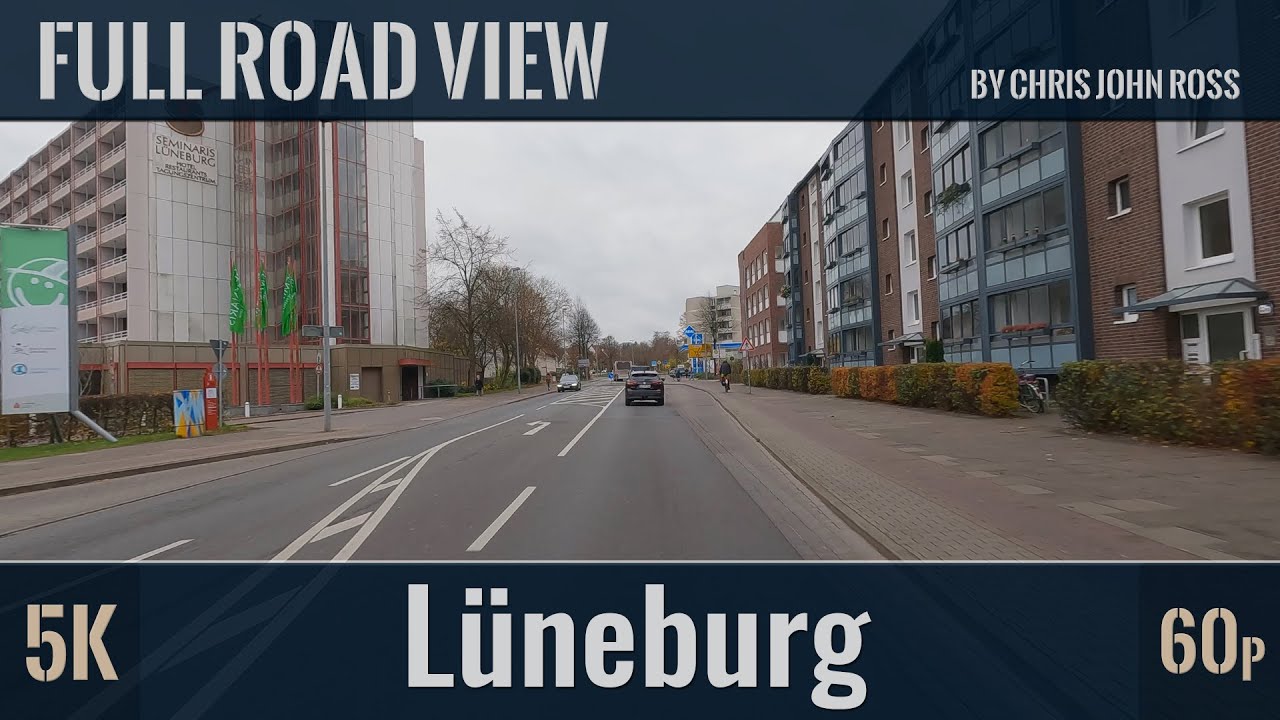Lüneburg, Germany: Stadtdurchfahrt Ost-West - City Drive Through East West - 5K (2880p/60p)
