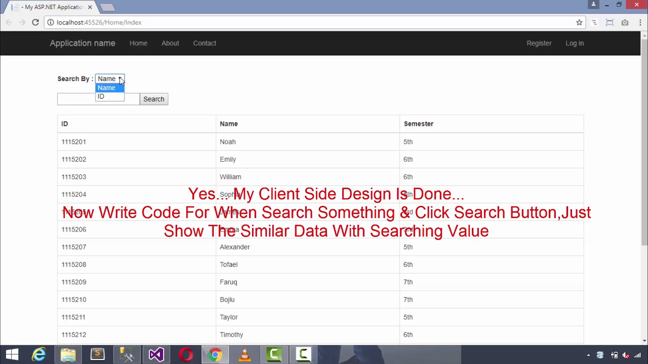 Search Functionality In ASP.NET MVC  | Using Jquery Ajax