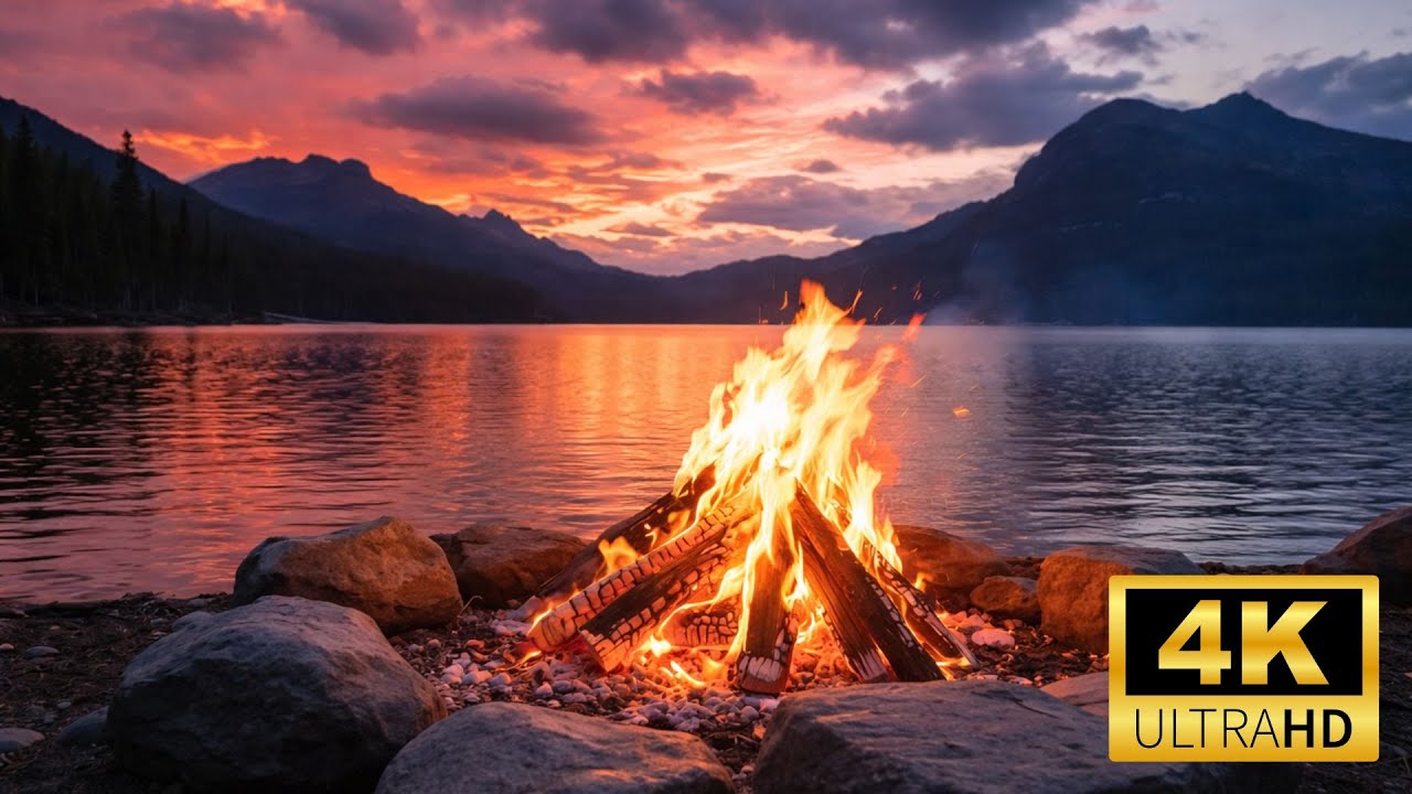 🔥 Outdoor Fireplace Crackling | 🔴 NO ADS | Cozy Sunday Vibes | Relaxing Loop | 24/7 | Background