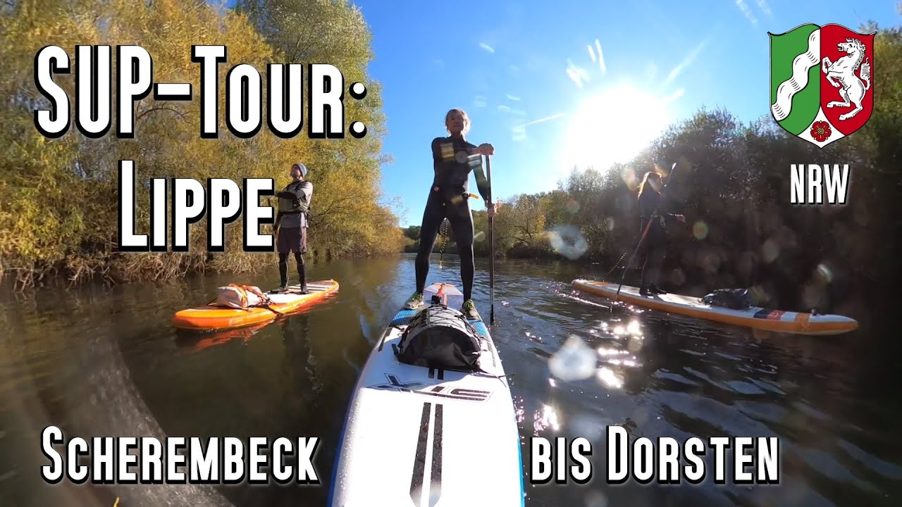 SUP-Tour: Lippe 13,5km Rundtour über den Wesel-Datteln-Kanal. Schermbeck bis Dorsten. Stromschnellen