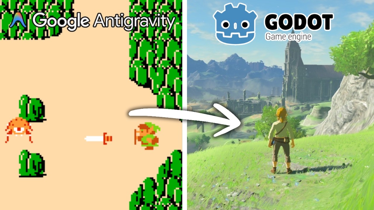 O Antigravity recriou ZELDA do ZERO na GODOT (Eu não tava pronto)
