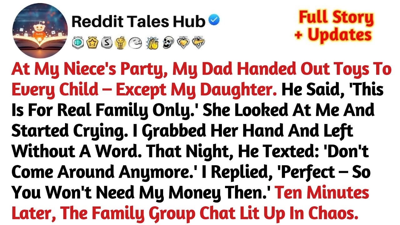 At My Niece's Party, My Dad Handed Out Toys To Every Child – Except My Daughter. He Said, 'This...