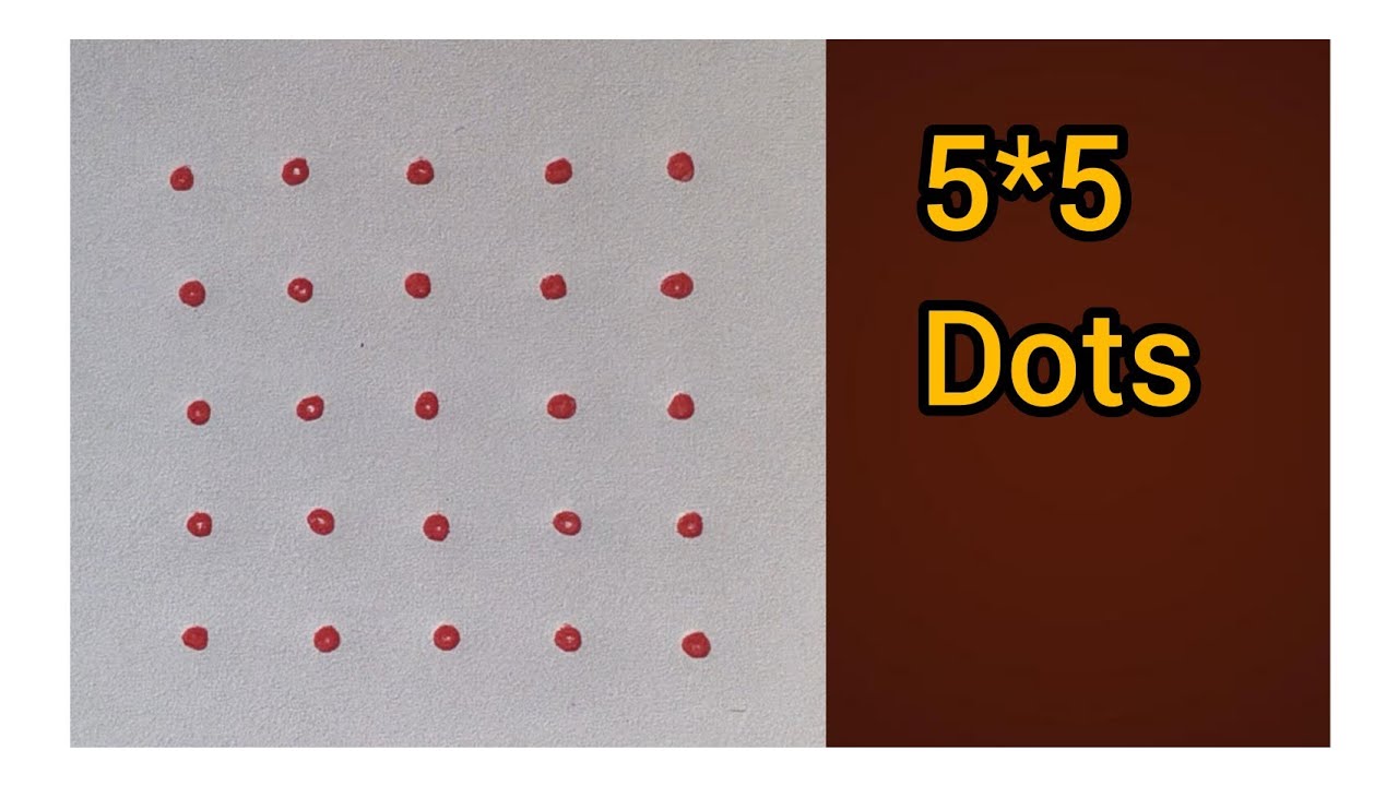 5*5 dots easy daliy purpose rangoli / kolam for beginners rangoli / dots easy rangoli / dots kolam 