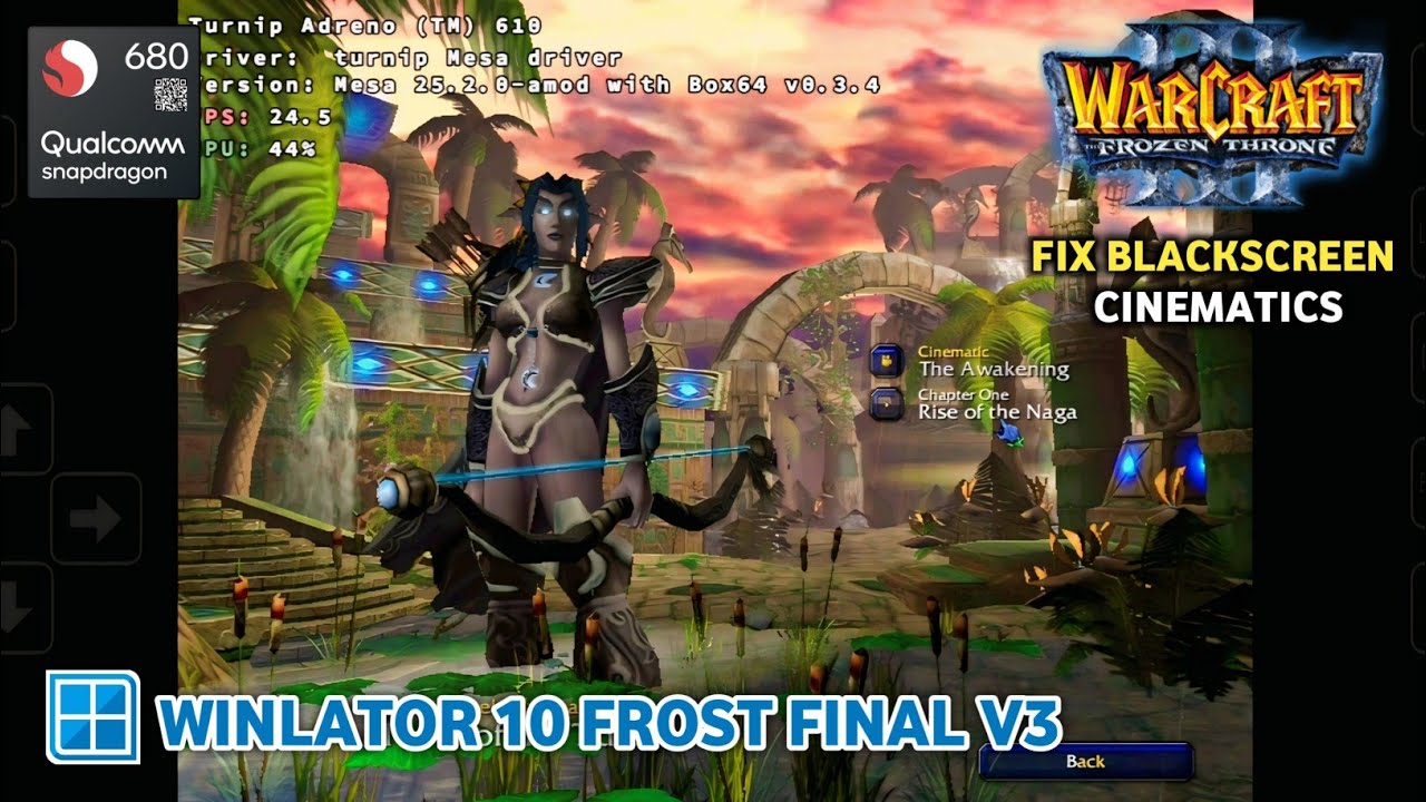 WARCRAFT III: THE FROZEN THRONE on Android | Winlator 10 Frost | Snapdragon 680 | 4gb ram