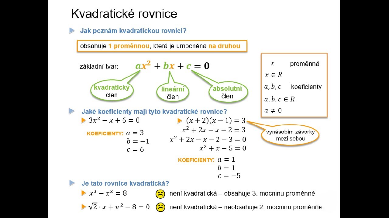 4.1.6 Kvadratické rovnice
