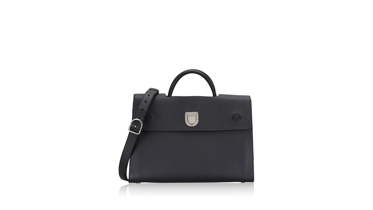 Christian Dior Grained Calfskin Large Diorever Bag Black