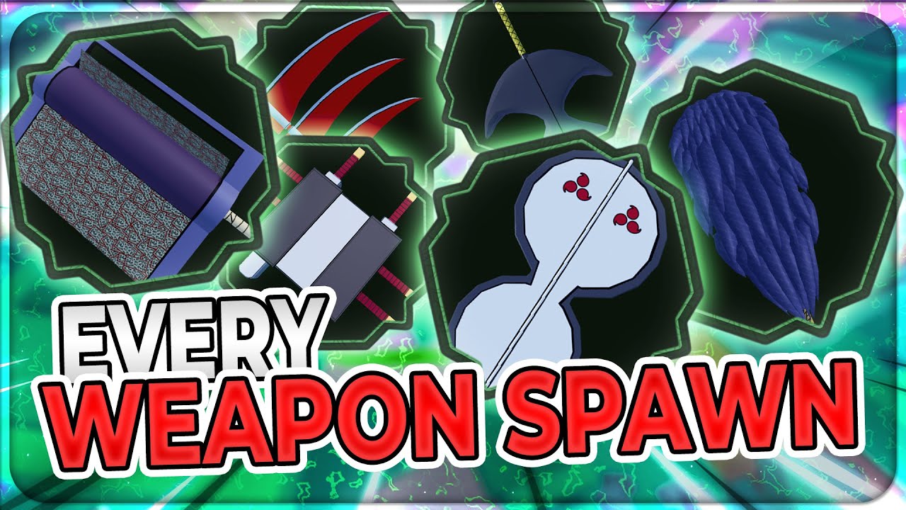 ALL WEAPON SPAWN LOCATIONS + SHOWCASE | Shinobi Life 2