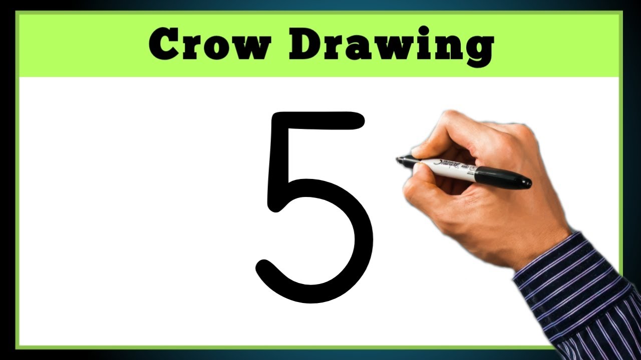 कौवा का चित्र बनाना सिखे आसानीसे | Crow Drawing from 5 | How to Draw Crow Step by Step | Draw Bird