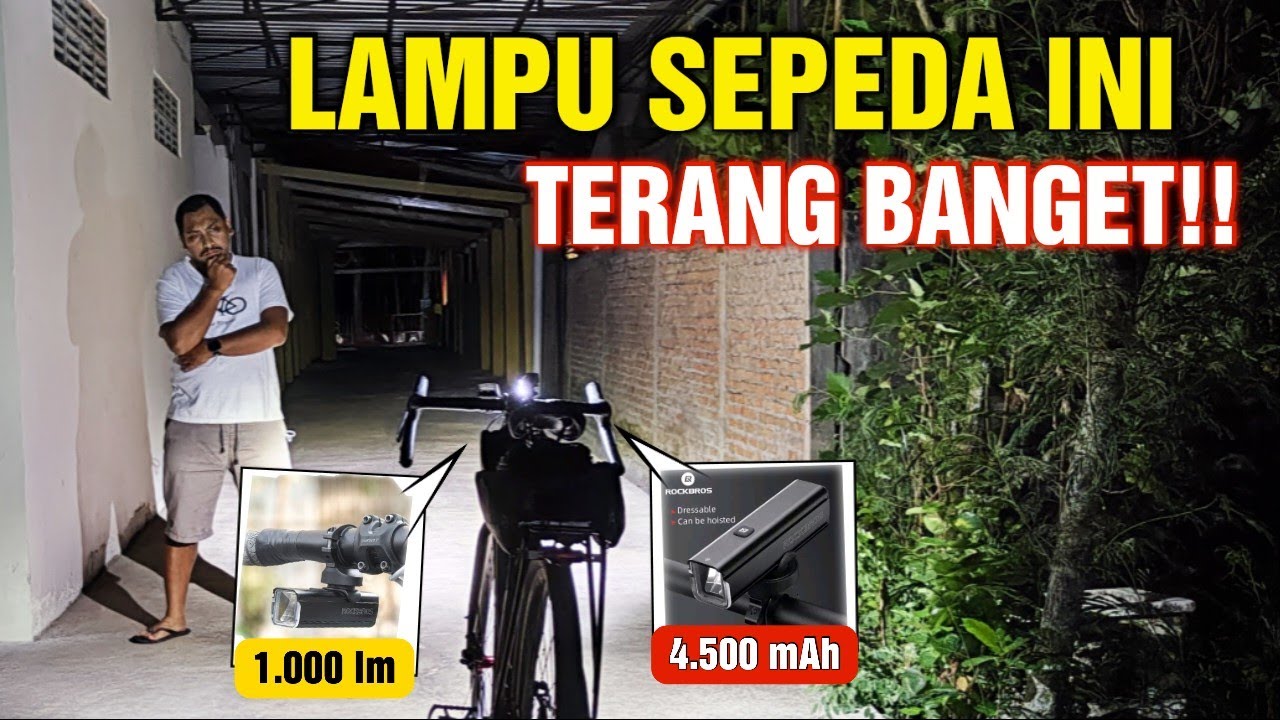 Lampu Sepeda Paling Terang Motor Pun Lewaaaat!! || Rockbros RHL 1000 Lumens