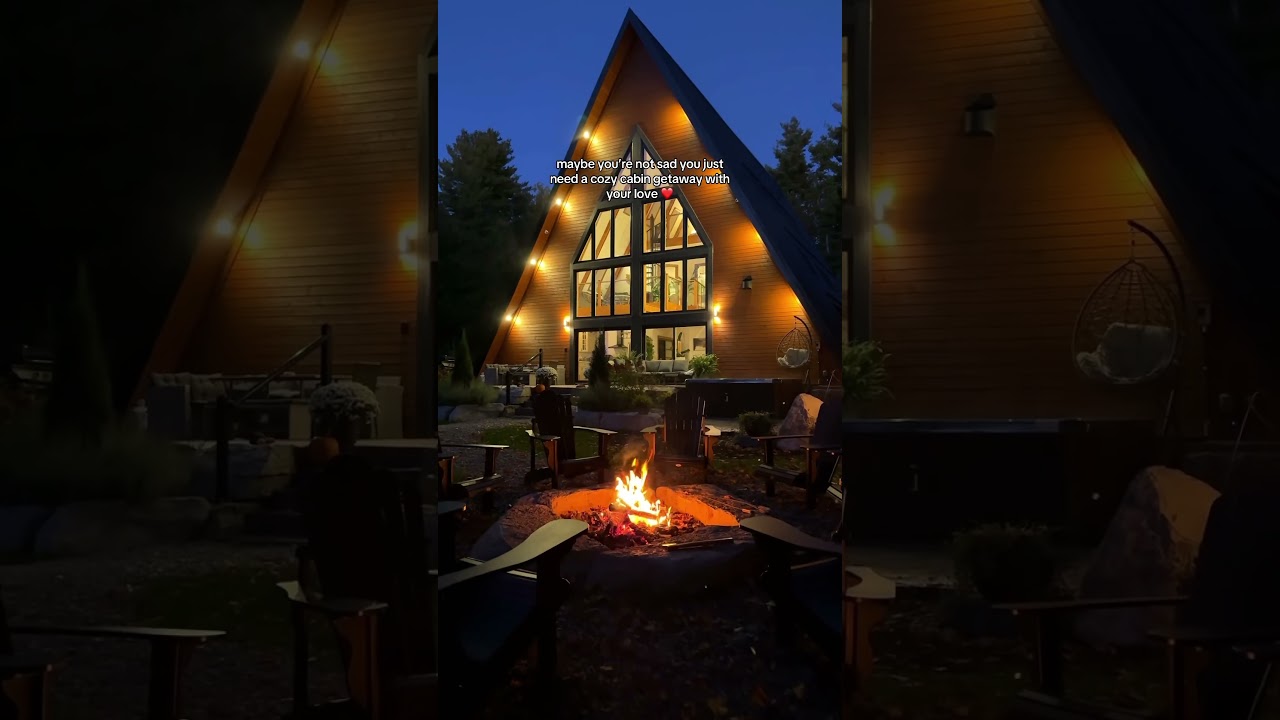 You deserve a cozy cabin getaway ❤️ #couplegoals #airbnb #aframe #ontario