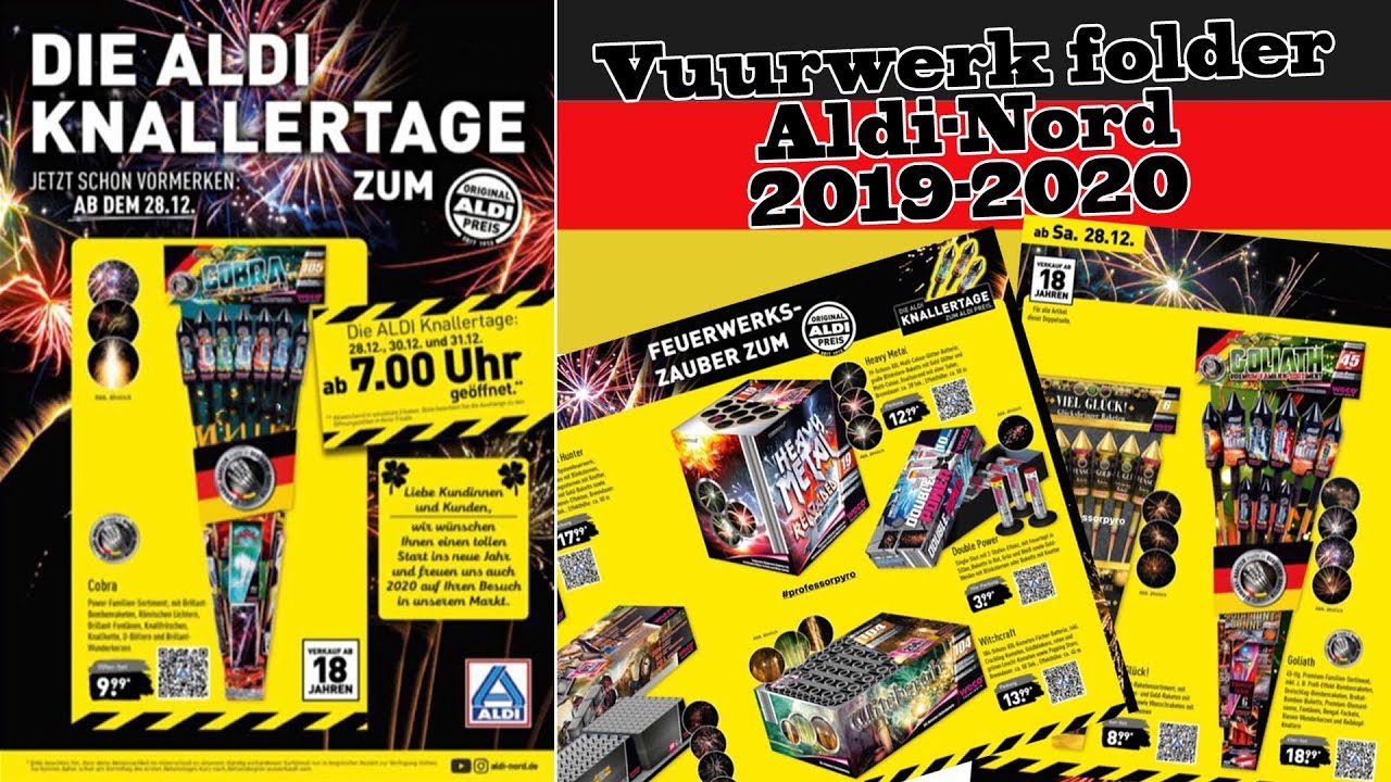 VUURWERK FOLDER ALDI-NORD 2019-2020, Feuerwerk prospekt.