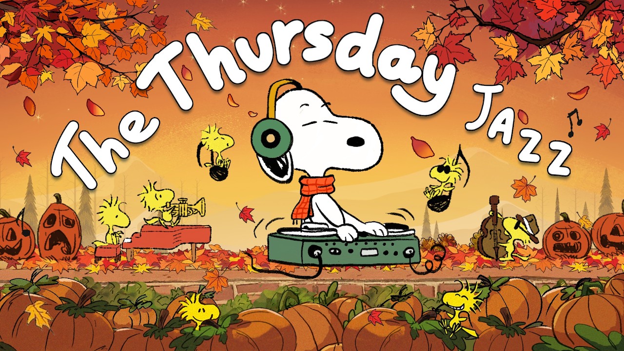 The Perfect Thursday Playlist with Snoopy 🎸🍂| Relaxing Fall Jazz for Warm Morning & Chill Vibes