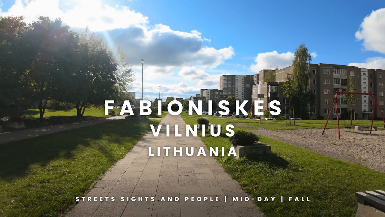 Fabioniskes | Vilnius | Lithuania | Streets sights and people | 4K 60 FPS