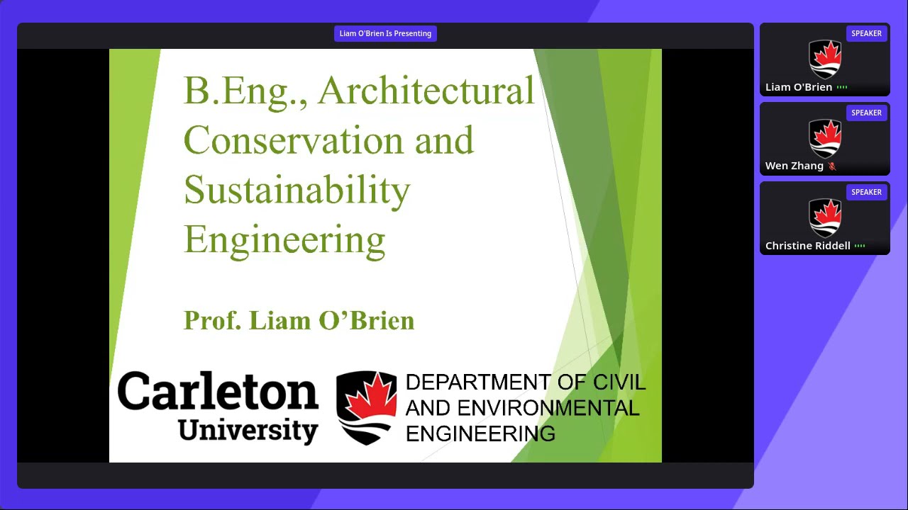 Virtual Fall Open House 2021: Architectural Conservation and Sustainability Engineering