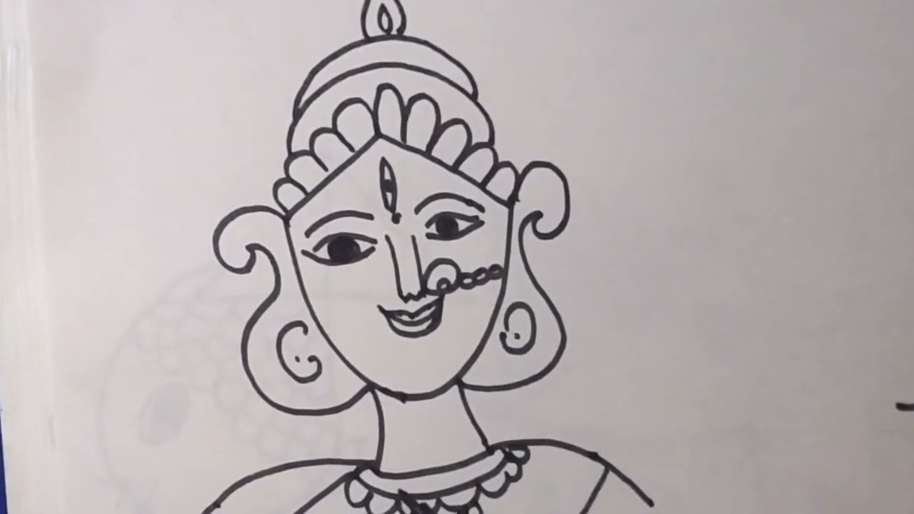 How To Draw Easy Durga maa Drawing Video ||Abhisoni Drawing Video 