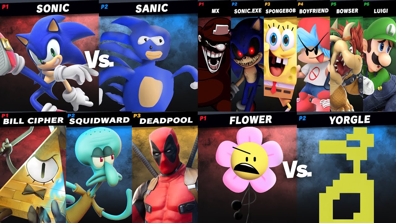 Sonic vs Sanic | Sonic.exe vs Boyfriend vs MX | Subscribers Battles in Super Smash Bros Crusade 18