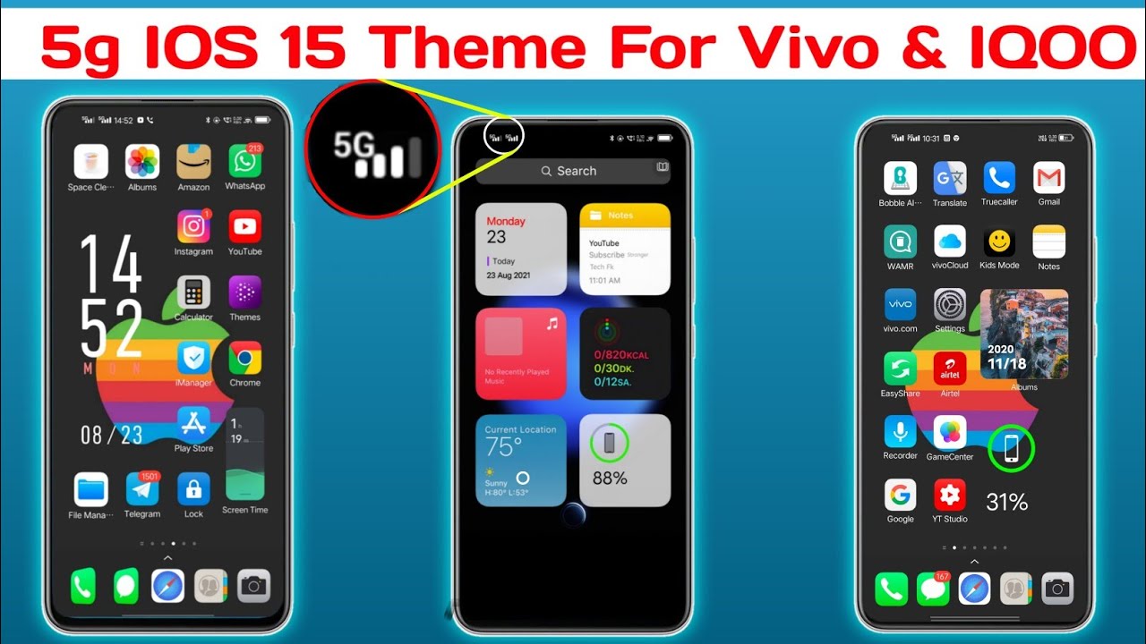 ios 15 5g theme for vivo phones |  5g theme for vivo | 5g theme download | ios 15 theme for vivo