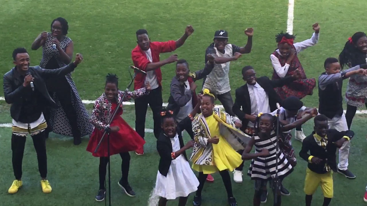 Watoto Children's Choir plays at Wigan Athletic