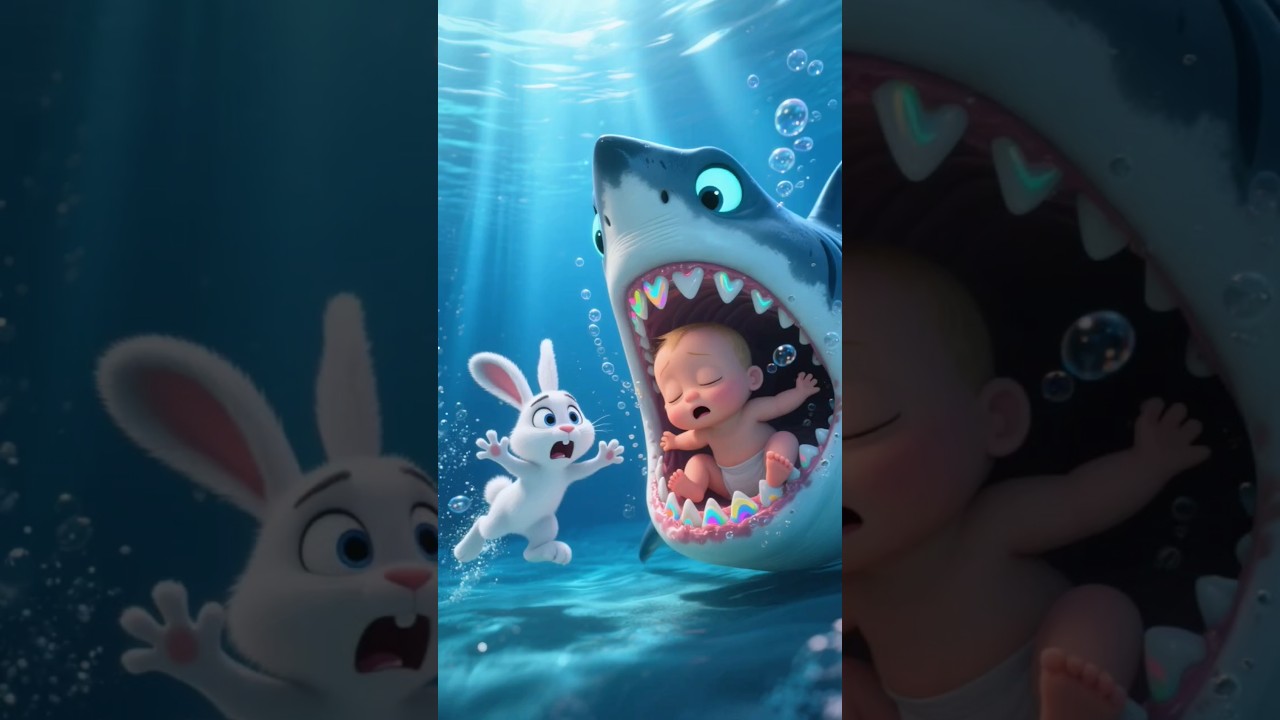 Baby Falls into River : epic river rescue #rescue #rabbit #shark #babyrescue #shorts
