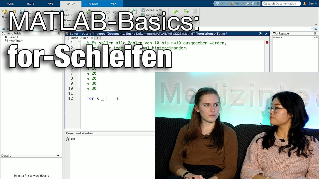 MATLAB-Tutorial: Basics for-Schleifen | Studierende + Dozent lösen zusammen Übungsaufgaben