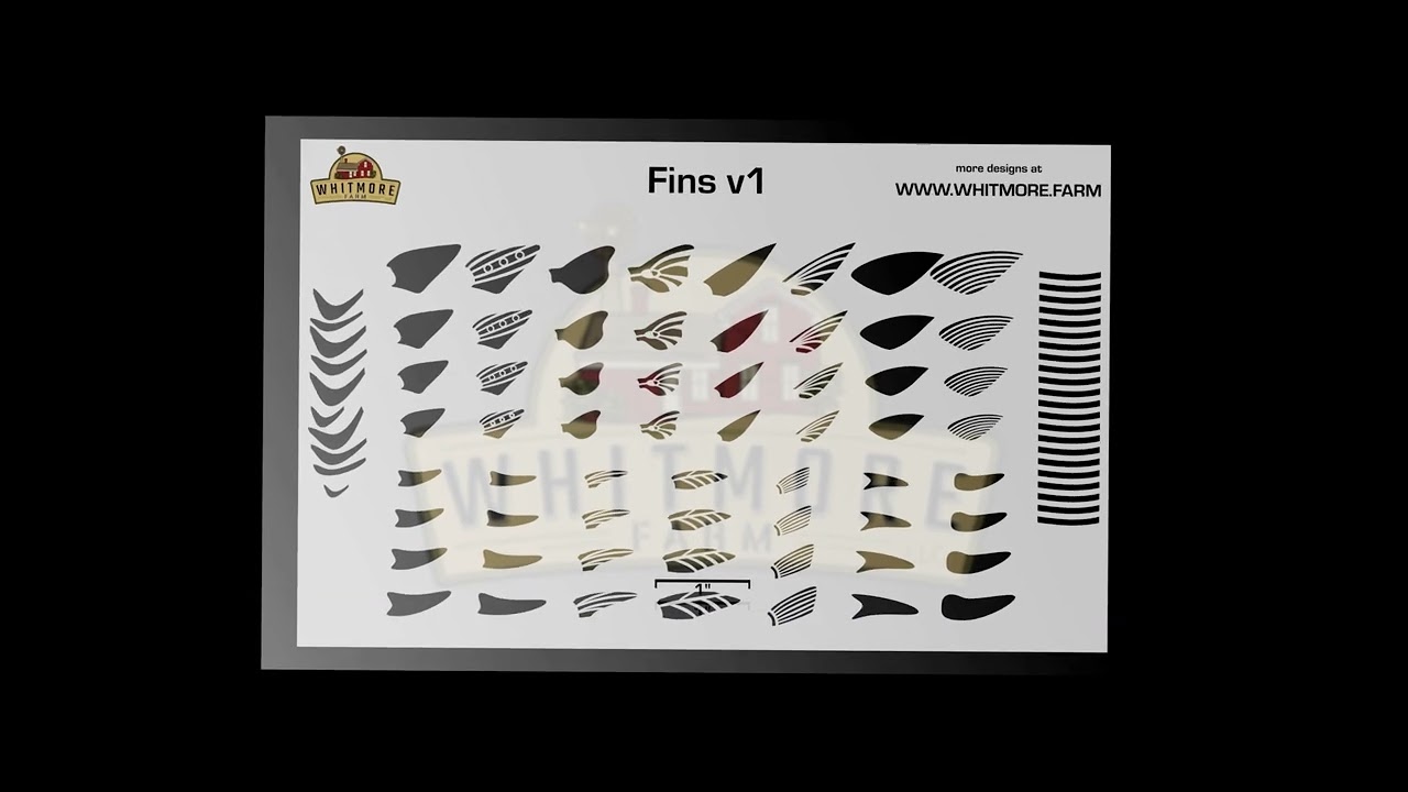 Fishing Lure Painters 👀 for 🔥 Airbrush Stencils❓Fins v1 - Whitmore Farm LLC