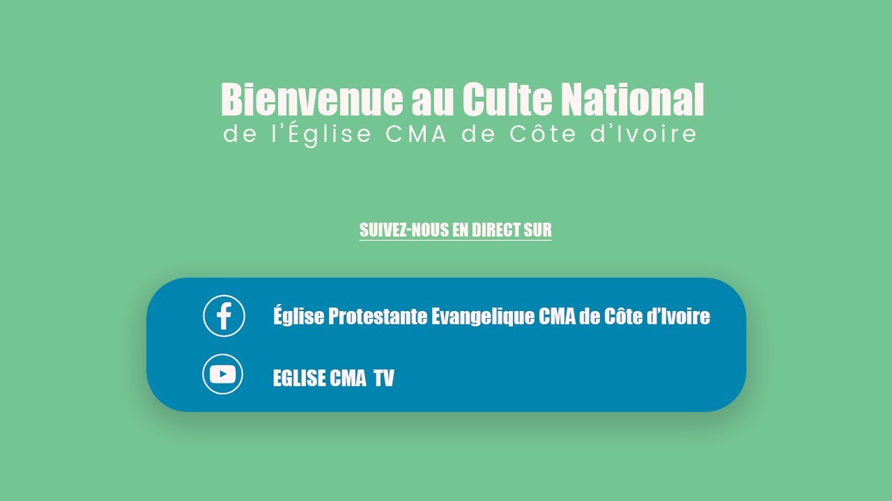 Culte National du Dimanche 29 mars 2020 de l'Eglise CMA de Côte d'Ivoire - HD