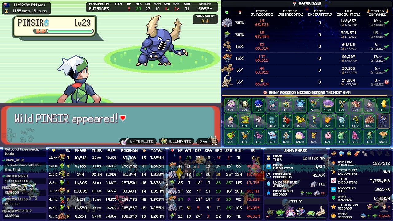 🔴 24/7 ✨ Shiny Pokémon Bot - Emerald | !faq !target !guide !clips !download !bingo