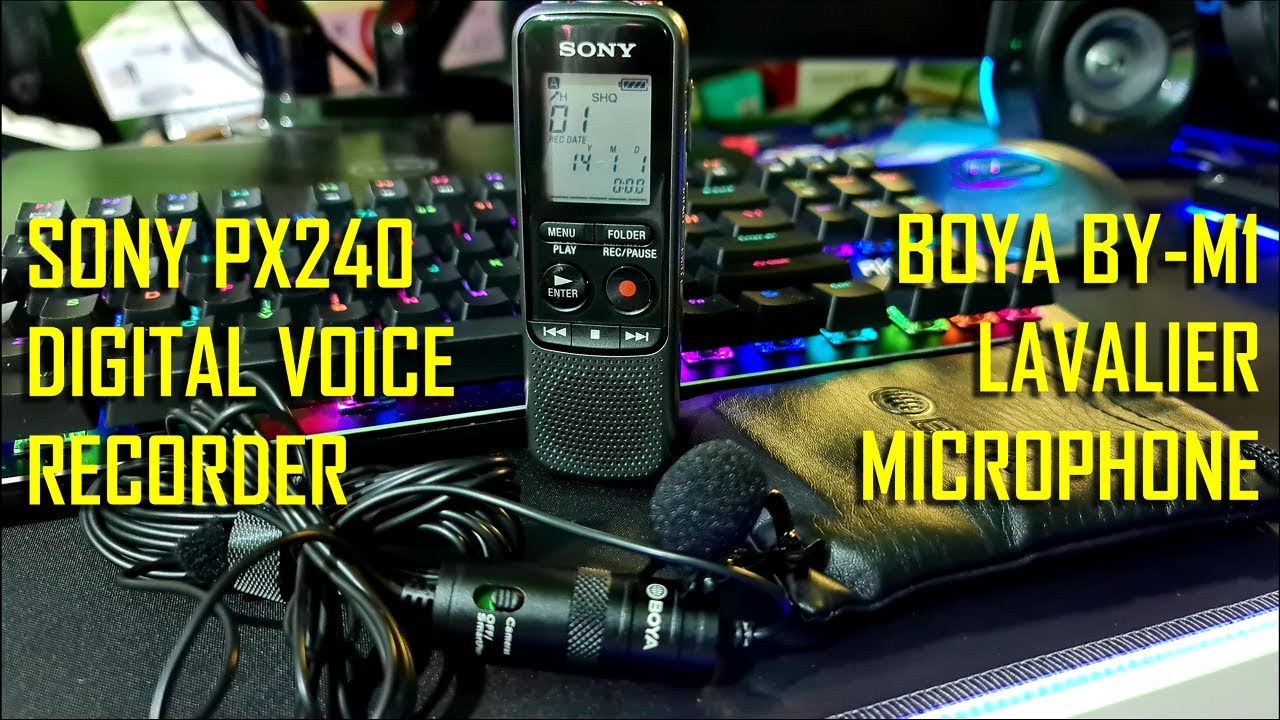 Sony Digital Voice Recorder (ICD PX240) & Boya BY-M1 Lavalier Microphone Unboxing and Testing!
