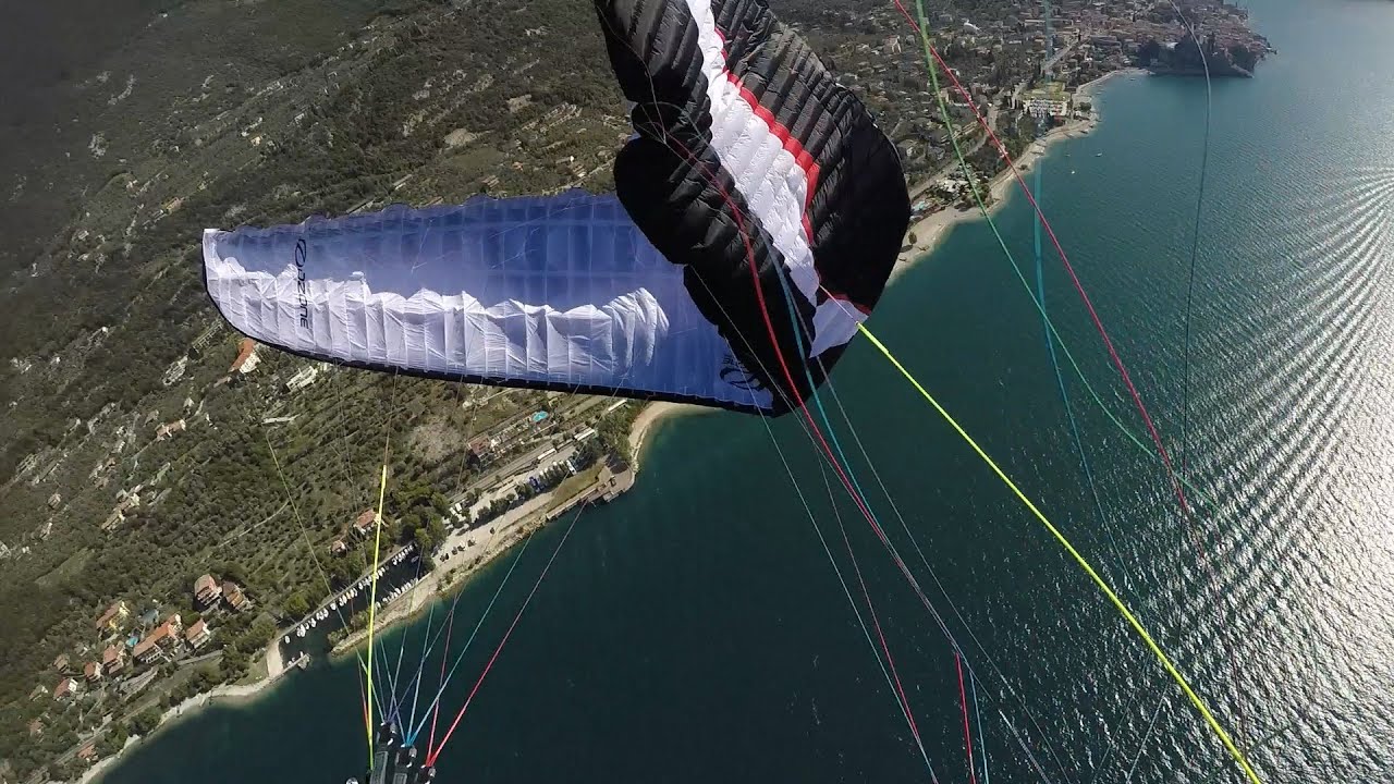 First time wingover practice at Lake Garda Italy - Ozone Rush4
