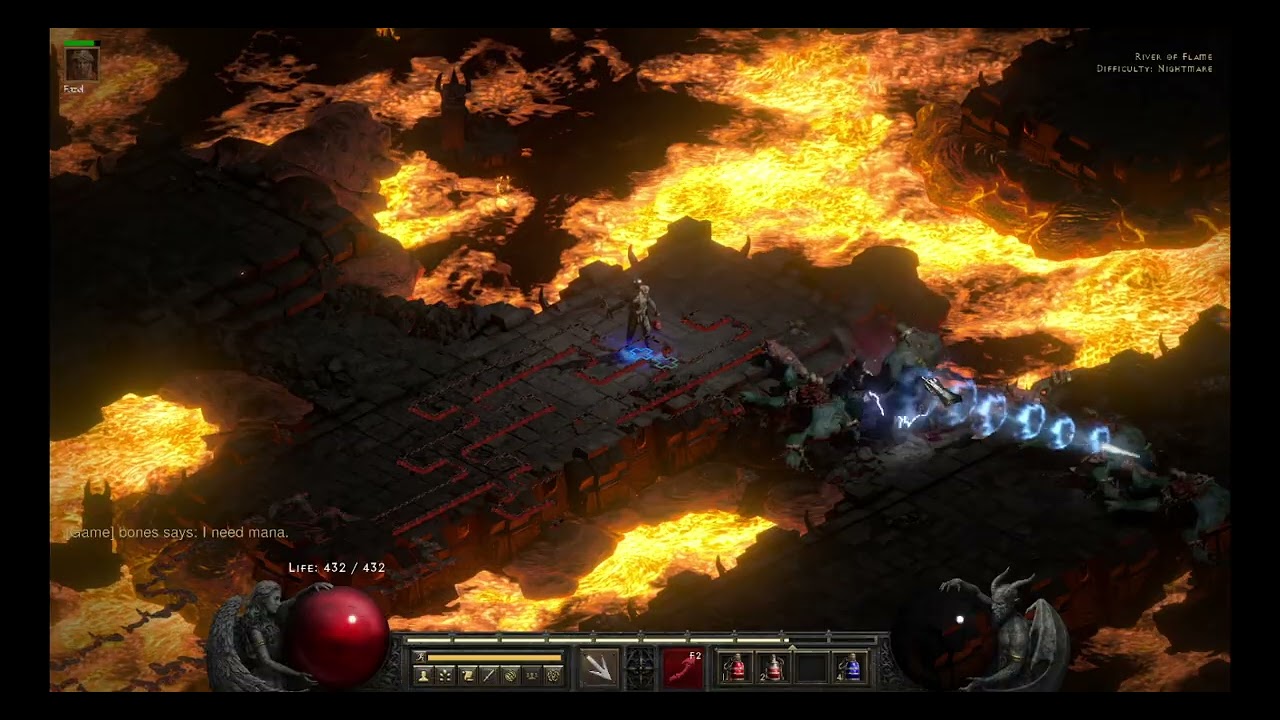 bone necro nightmare act 4 smith, river of flame and a game crash