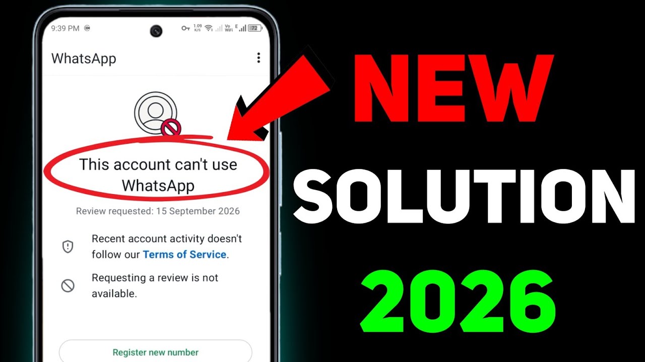 Whatsapp Unban New Method 2026 ✅ (100% Working) || This account can't use Whatsapp Problem New 2026