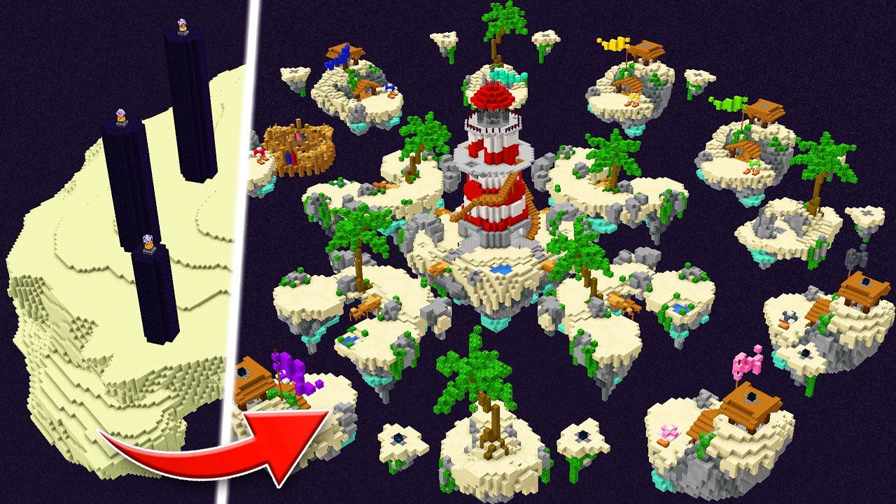 I Transformed the END into BEDWARS in Hardcore Minecraft