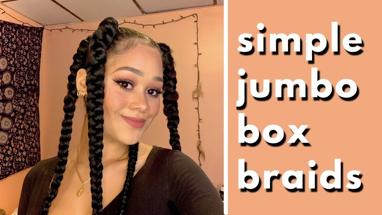 Quick and Easy Protective Hairstyle : 4 Jumbo Box Braids