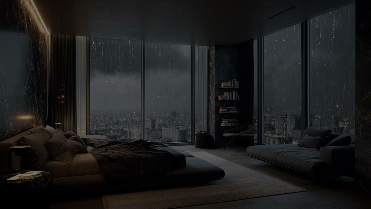 Late night rain atmosphere settles 🌙 wrapping long hours in steady peaceful comfort