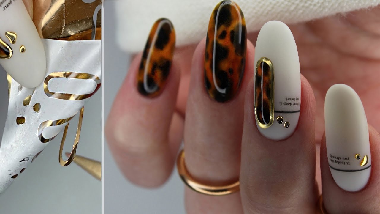 🖤😍 Черепаховый принт на ногтях / Декор из фольги / Маникюр с фольгой / Tortoise shell nail art
