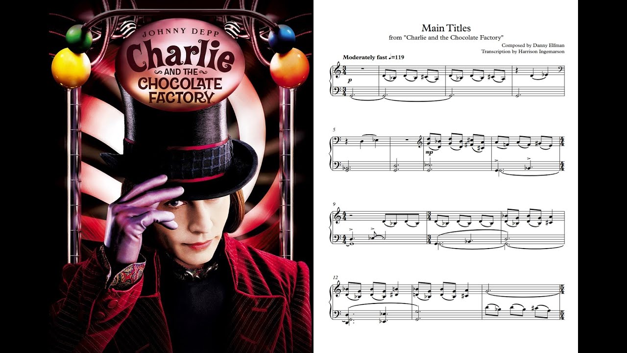 Charlie and the Chocolate Factory - Main Titles ♪Piano Sheet Music♪