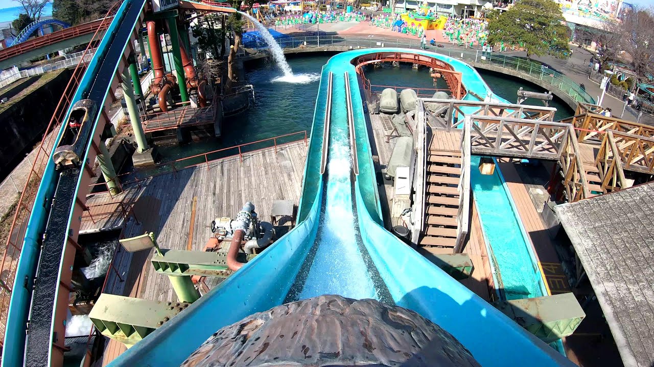 【4K60P】としまえん 急流すべり「フリュームライド」/ Flume ride at Tokyo Toshimaen