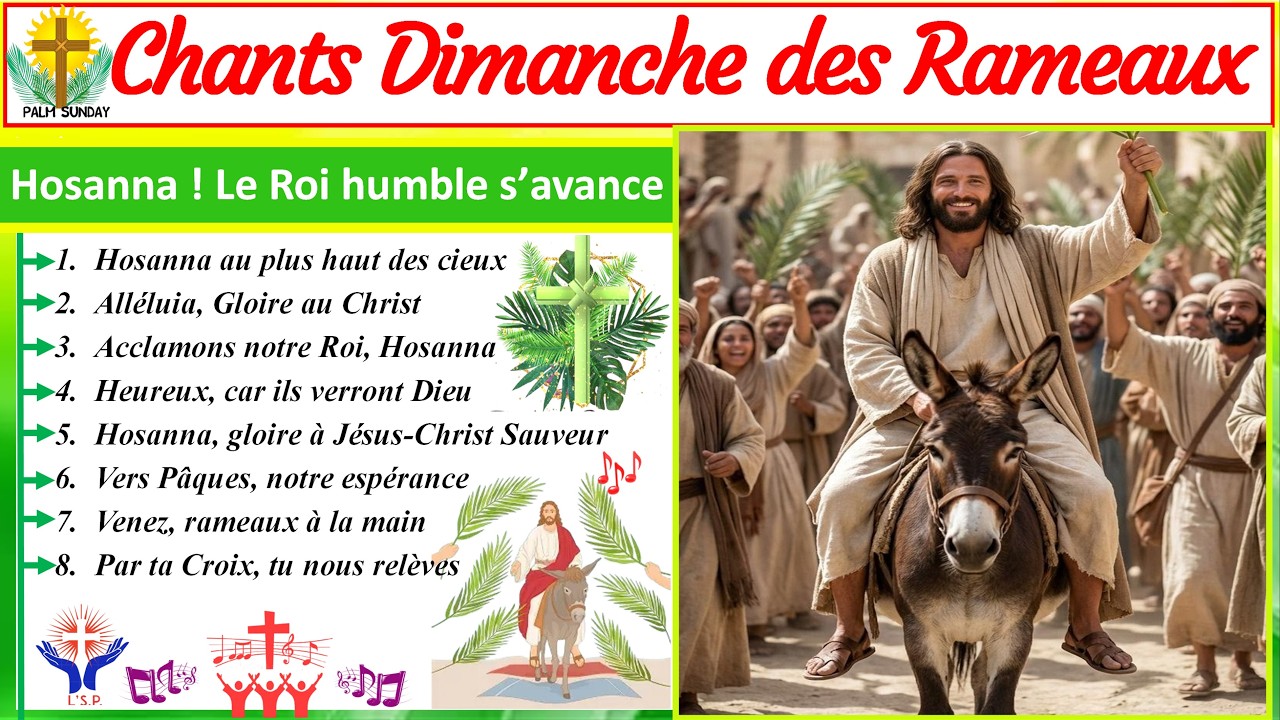 🌿✝️🎶 Les Chants du Dimanche des Rameaux, 29 Mars 2026 🌿🙌✨#car&ecirc;me2026 , #passionduchrist, #rameaux
