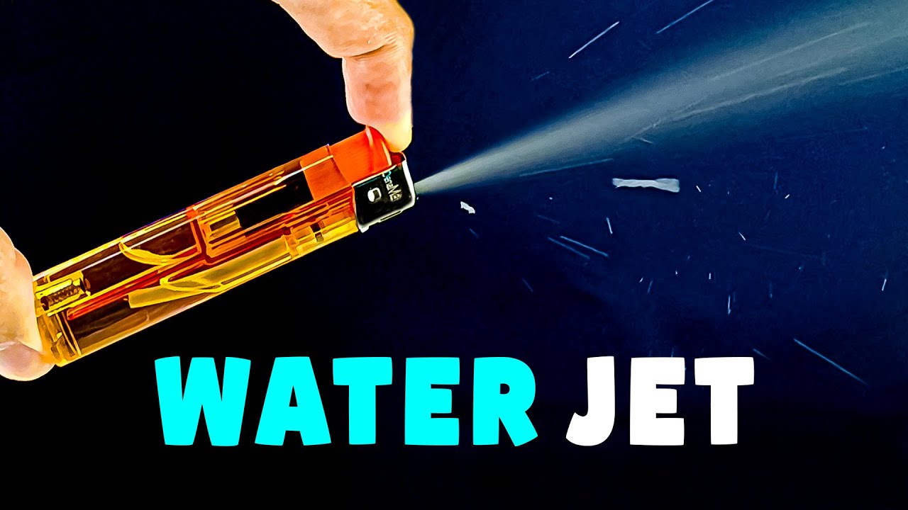 Turn a Lighter Into a High-Pressure Water Jet! DIY Crazy Experiment