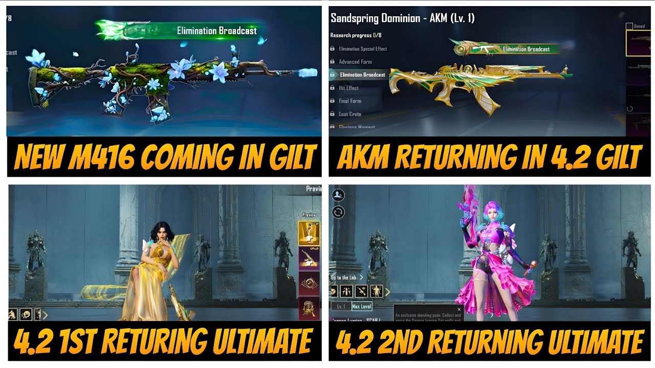 😍 NEW M416 SKIN COMING IN 4.2 ✅ | SANDSPRING AKM RETURN🔥| 4.2 RETURING ULTIMATES CONFIRMED | 🔥