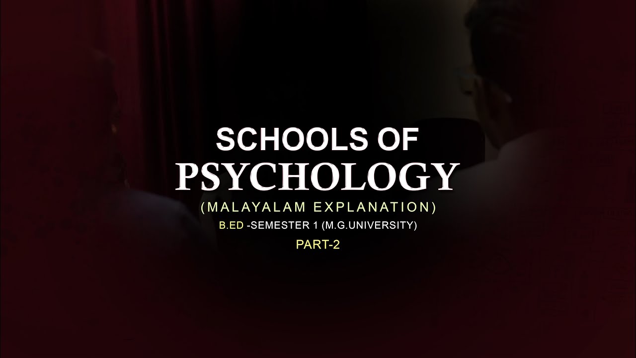SCHOOLS OF PSYCHOLOGY || PART -2 || MALAYALAM EXPLANATION || B.ED ||