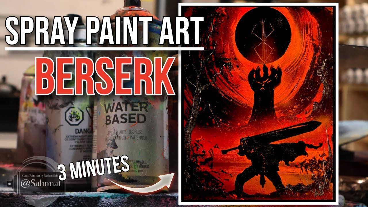 Berserk - Spray Paint Art - Guts and the Eclipse #berserk #spraypaintart