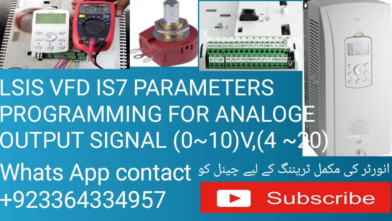 LSIS VFD IS7 PARAMETERS PROGRAMMING FOR ANALOG OUTPUT SIGNAL (0 to10)V, (4 to 20)MA
