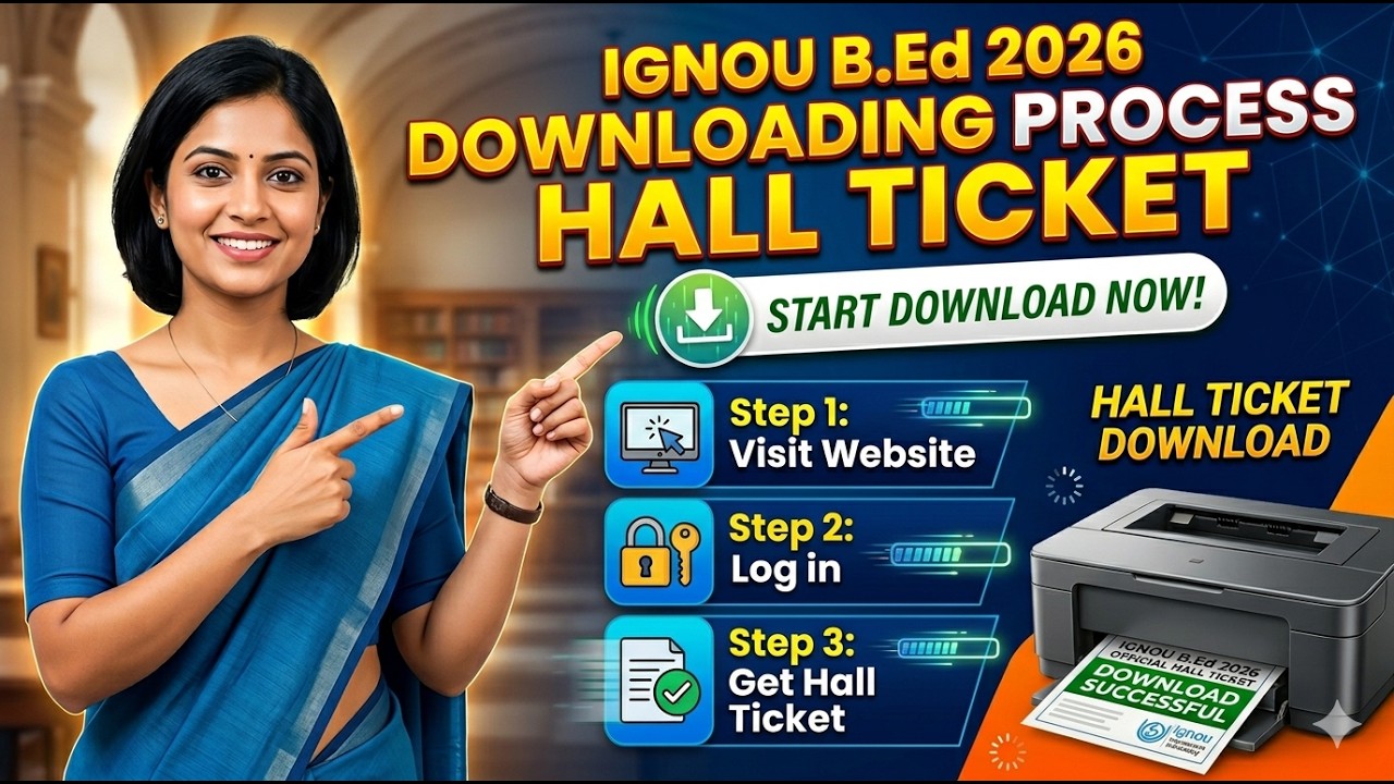 IGNOU B.Ed 2026 Admit Card downloading process I How to Download IGNOU B.Ed Admit Card I Hall Ticket