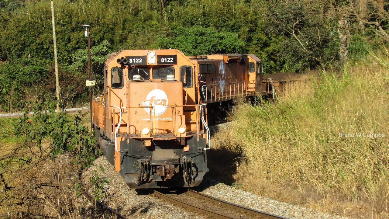 Trem carregado com 6 Locomotivas SD40-2 em Matheus Leme-MG