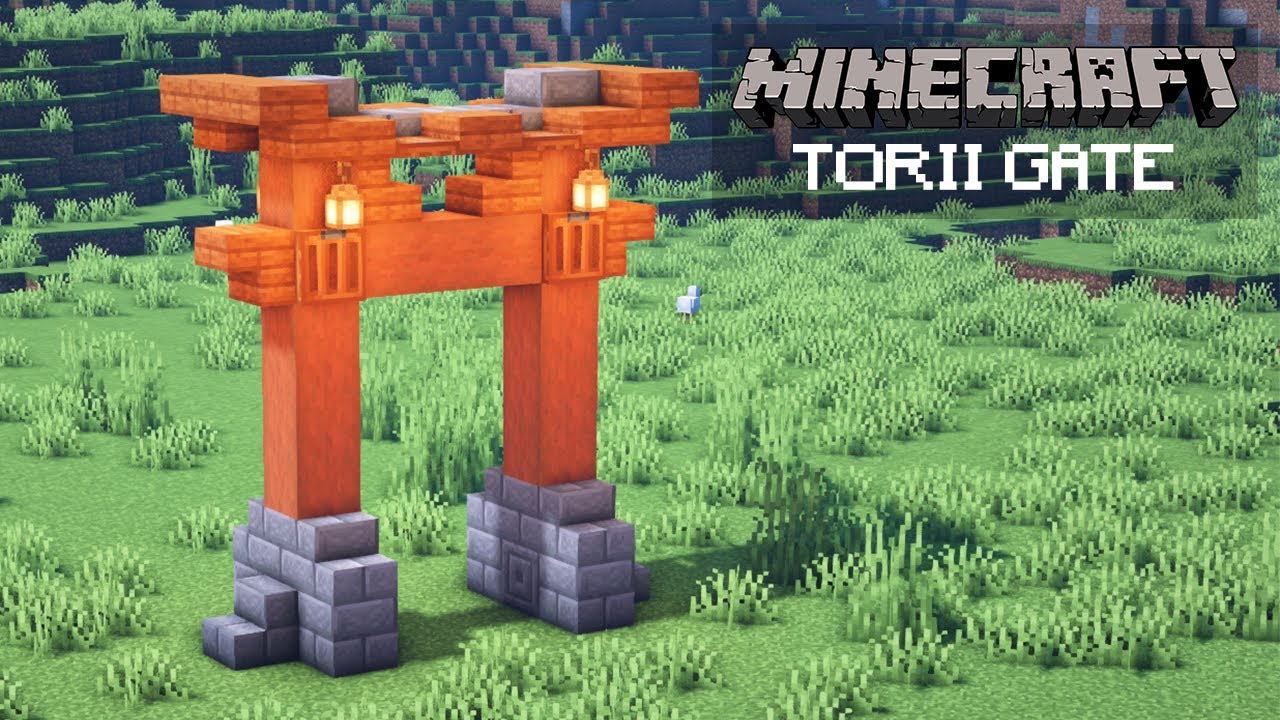 Minecraft: EASY Japanese Torii Gate Tutorial (How To Build)