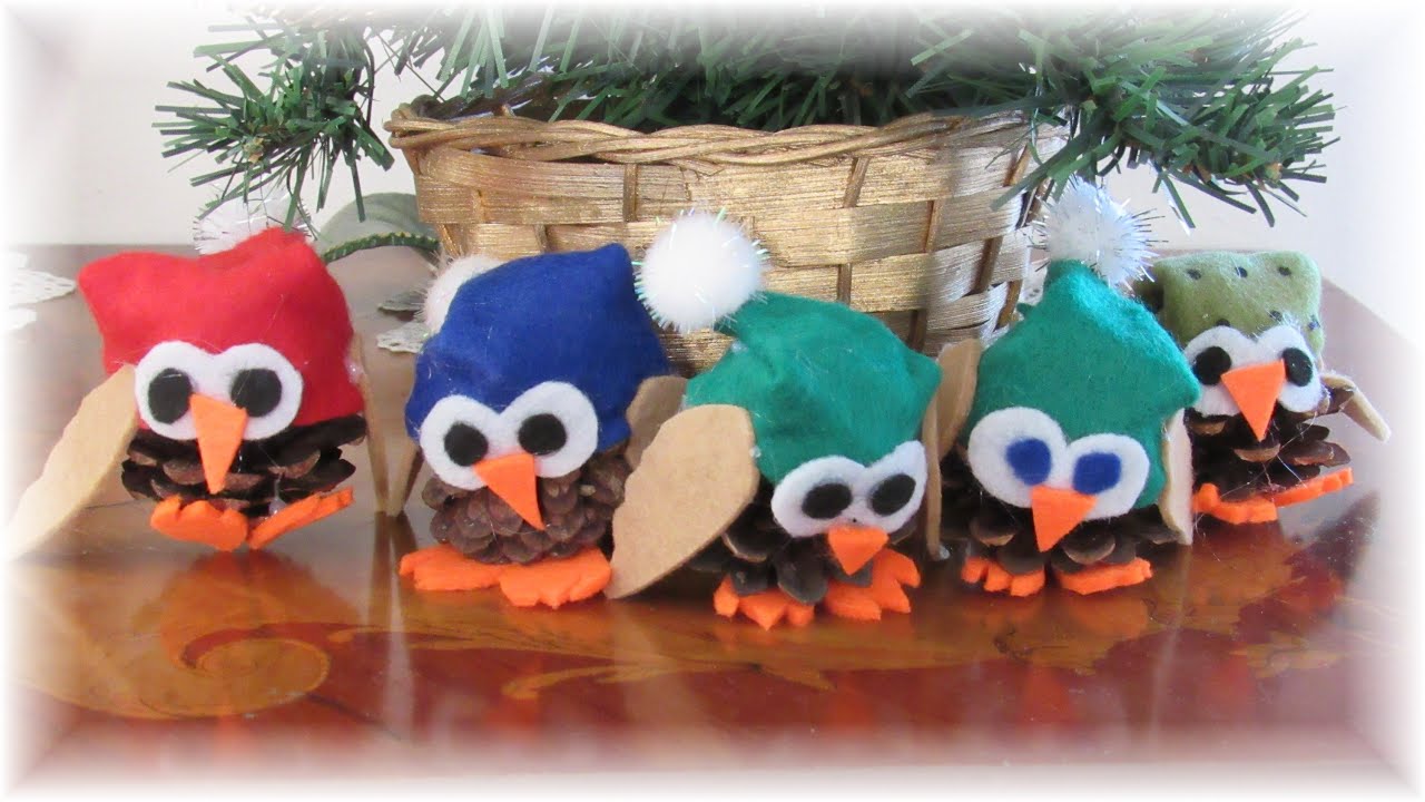Decorazioni x Natale: Gufetti Pigna #natale #decoration #gufo