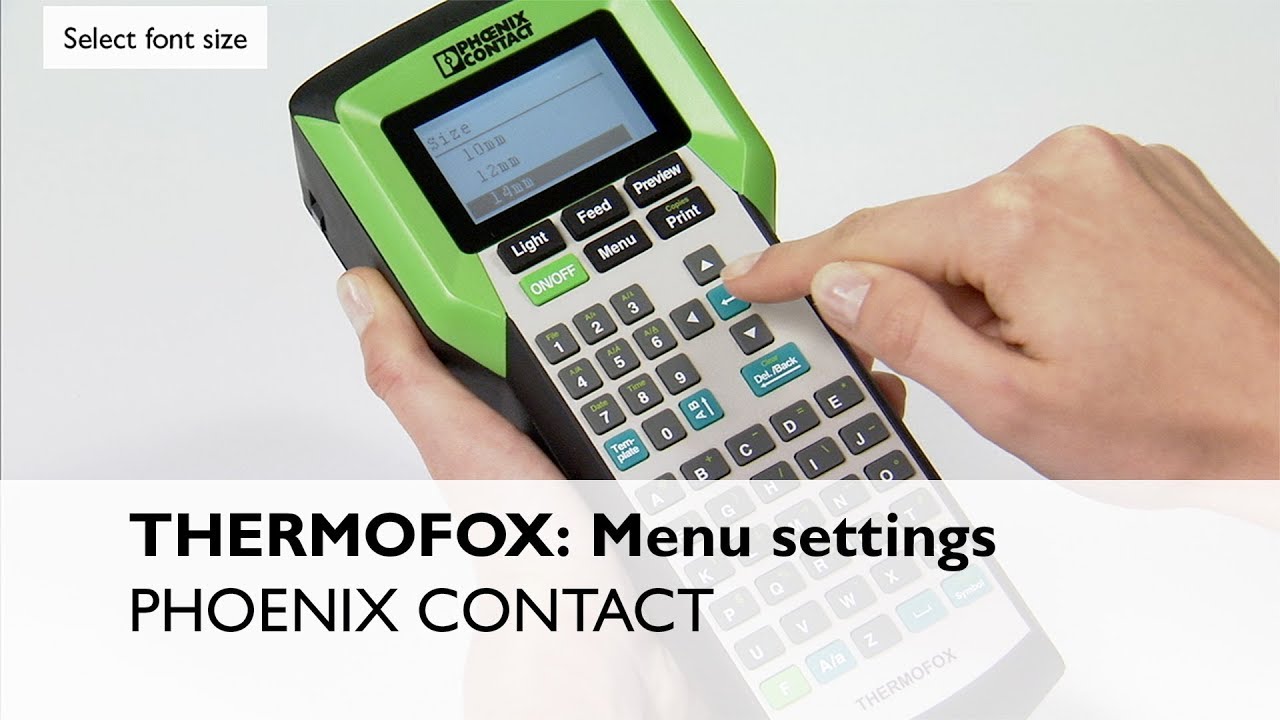 THERMOFOX – Menu settings