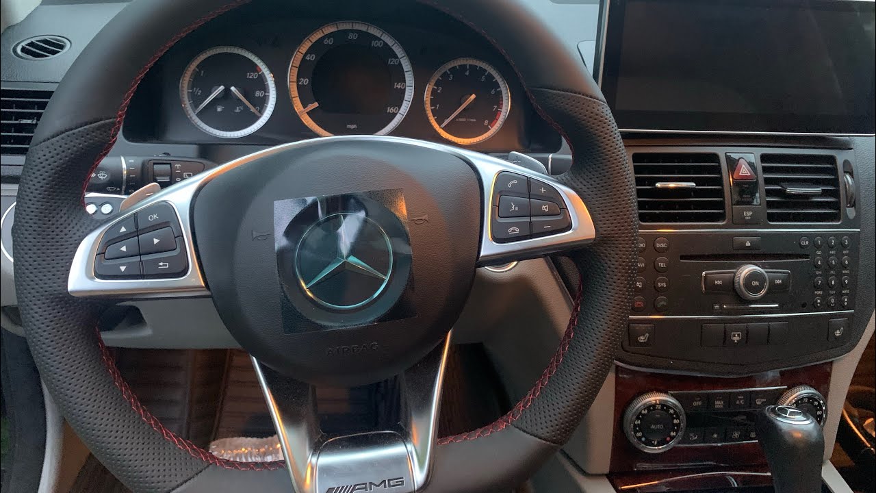 W204 c300 gets New AMG w205 c63 steering wheel